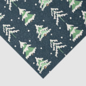 Papier Mousseline Arbres À feuillage persistant de neige d'hiver (Détail)