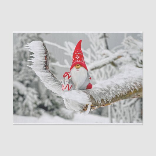 Papier Mousseline Arbres de neige Elf de Noël (Recto)