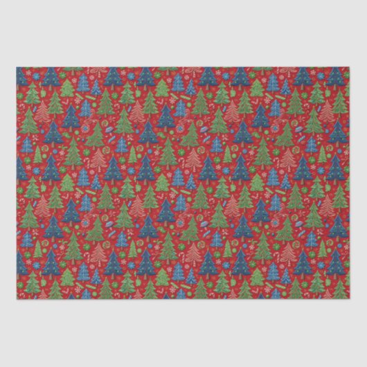 Papier Mousseline Arbres de Noël (Recto)