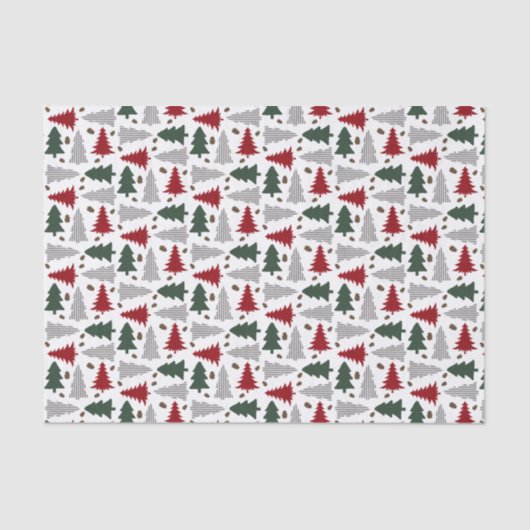 Papier Mousseline Arbres de Noël à la campagne (Recto)