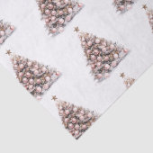 Papier Mousseline Arbres de Noël blanc rose pâle (Détail)