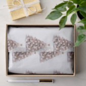 Papier Mousseline Arbres de Noël blanc rose pâle (Cadeau)