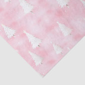 Papier Mousseline Arbres de Noël blancs Aquarelle rose (Détail)