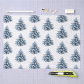 Papier Mousseline Arbres de Noël bleu blanc (Artisanat)