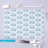 Papier Mousseline Arbres de Noël bleus (Artisanat)