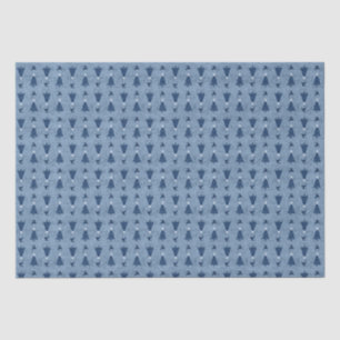 Papier Mousseline Arbres de Noël Bleus de la Marine traditionnelle e