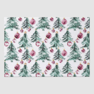 Papier Mousseline Arbres de Noël Bourgogne verte