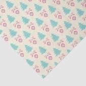 Papier Mousseline Arbres de Noël, Bows & Baubles Motif rétro (Détail)