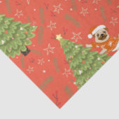 Papier Mousseline Arbres de Noël &carlin chien motif personnalisé ar (Détail)