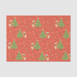 Papier Mousseline Arbres de Noël &carlin chien motif personnalisé ar