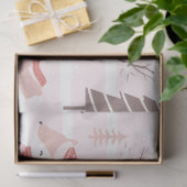 Papier Mousseline Arbres de Noël de rennes Noël rose moderne (Cadeau)