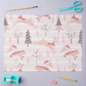 Papier Mousseline Arbres de Noël de rennes Noël rose moderne (Artisanat)