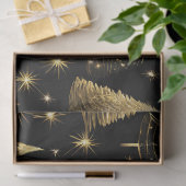 Papier Mousseline Arbres de Noël dorés enveloppant l'artisanat de dé (Cadeau)