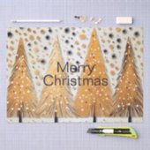 Papier Mousseline Arbres de Noël dorés Flammes de neige brillantes F (Artisanat)