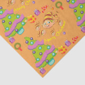 Papier Mousseline Arbres de Noël et Elfs (Détail)