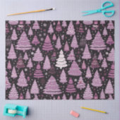 Papier Mousseline Arbres de Noël et Étoiles Violet Blanc Noël (Artisanat)