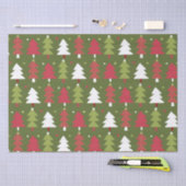 Papier Mousseline Arbres de Noël et flocons de neige avec support ve (Artisanat)