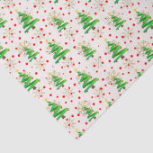 Papier Mousseline Arbres de Noël et flocons d'or (Détail)