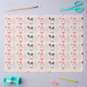 Papier Mousseline Arbres de Noël et pingouins Noël beige (Artisanat)