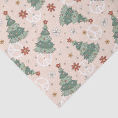 Papier Mousseline Arbres de Noël et signes de paix Motif (Détail)