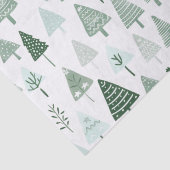 Papier Mousseline Arbres de Noël modernes Blanc et vert (Détail)