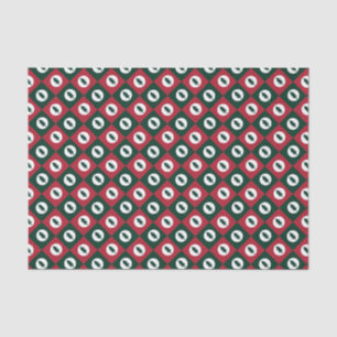 Papier Mousseline Arbres de Noël Motif rouge vert et blanc
