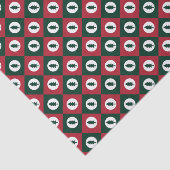 Papier Mousseline Arbres de Noël Motif rouge vert et blanc (Détail)