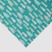 Papier Mousseline Arbres de Noël peints à la main Aqua Blanc Bleu Tu (Détail)