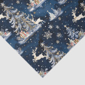 Papier Mousseline Arbres de Noël, rennes et flocons de neige (Détail)