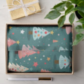 Papier Mousseline Arbres de Noël rétro (Cadeau)