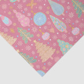 Papier Mousseline Arbres de Noël rose (Détail)