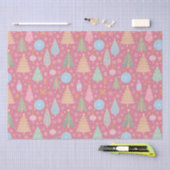 Papier Mousseline Arbres de Noël rose (Artisanat)