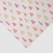 Papier Mousseline Arbres de Noël rose et or (Détail)