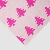 Papier Mousseline Arbres de Noël rose foncé en gros rose pâle (Détail)