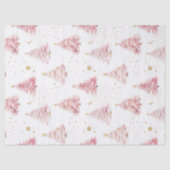Papier Mousseline Arbres de Noël roses (Recto)