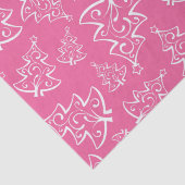 Papier Mousseline Arbres de Noël roses et blancs d'hiver de luxe (Détail)