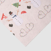Papier Mousseline Arbres de Noël Snowmen Coeurs Peach Noël (Détail)