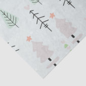 Papier Mousseline Arbres de Noël verts et gris Étoiles Noël (Détail)