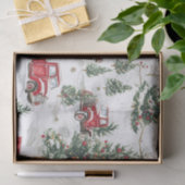 Papier Mousseline Arbres de Noël Vieux Camion Rouge (Cadeau)