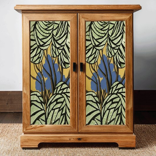 Papier Mousseline Arbres de style primitif et découpage Feuille