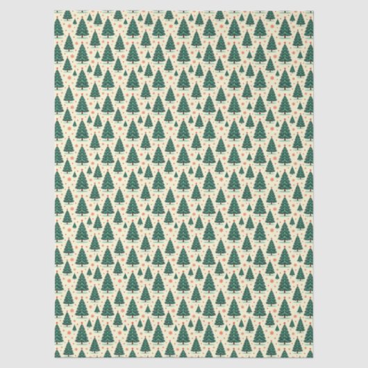 Papier Mousseline Arbres et flocons de neige (Recto)