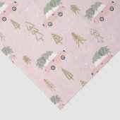 Papier Mousseline Arbres et véhicules de Noël Beige Noël (Détail)