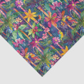 Papier Mousseline arbres forestiers colorés, oiseaux (Détail)