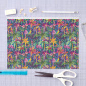 Papier Mousseline arbres forestiers colorés, oiseaux (Artisanat)