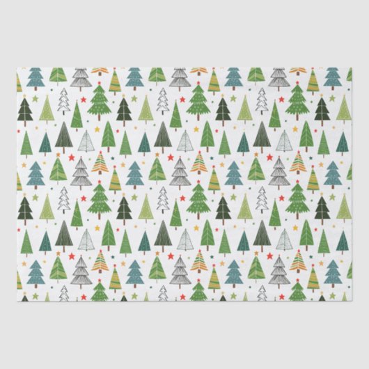 Papier Mousseline Arbres rétro (Recto)