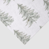 Papier Mousseline Arbres verts blancs de Noël (Détail)