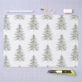 Papier Mousseline Arbres verts blancs de Noël (Artisanat)