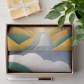 Papier Mousseline Arbres verts contemporains Chemin Paysage Artwork (Cadeau)