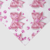 Papier Mousseline Arc à ruban rose chimmer motif girfilles (Détail)