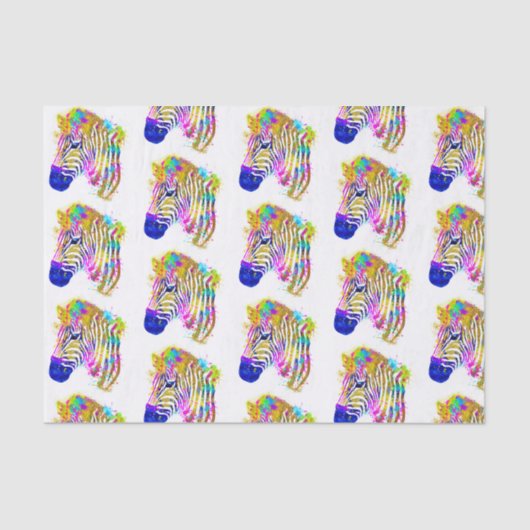 Papier Mousseline Arc en arc-en-ciel Peinture Zebra Graphique (Recto)